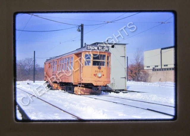 Original '71 Kodachrome Slide MTA MBTA 5159 Snow Plow Trolley Boston, MA   36Q35