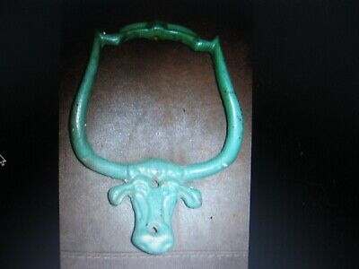 vintage cast iron cowbell holder 12" x 8" 3.5"swing heavy 4.5lbs