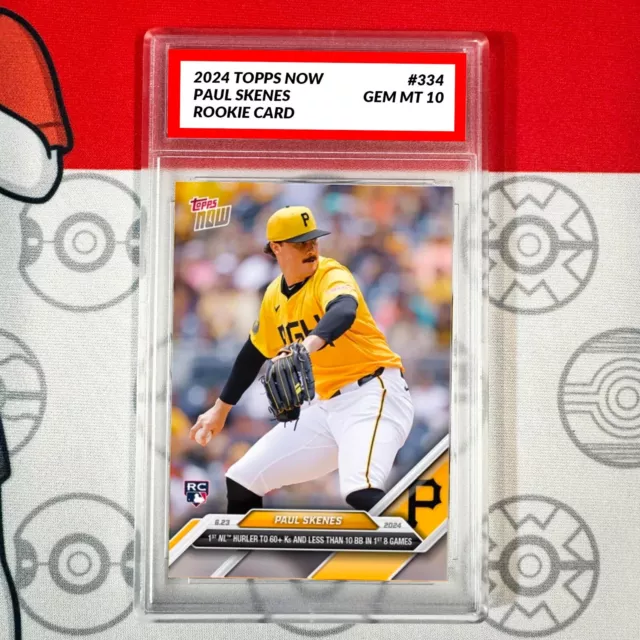 PRESALE GRADED 10 Paul Skenes 2024 MLB TOPPS NOW Card 334 Baseball Rookie RC EUR 33,64