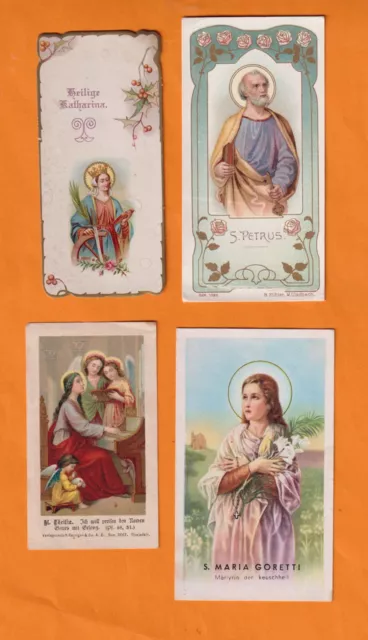 4 Andachtsbilder mit Heiligen