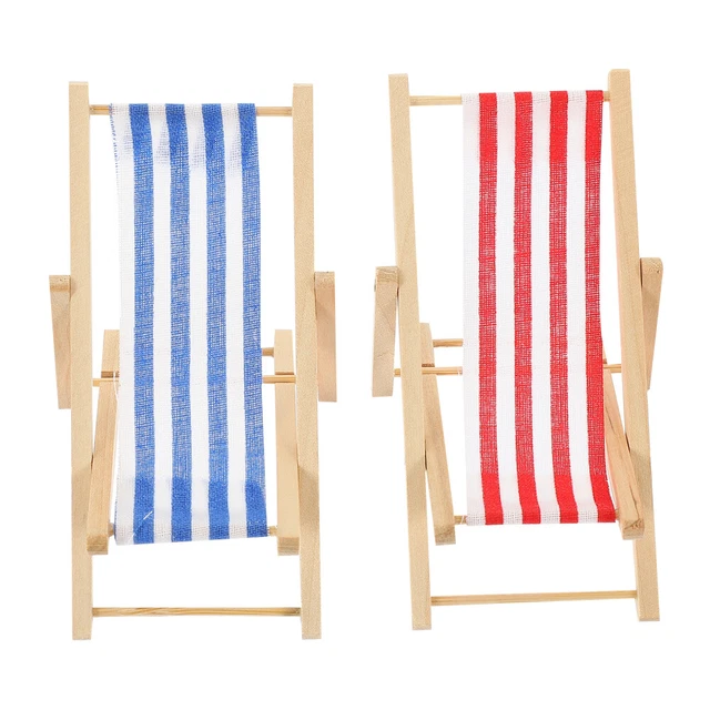 2 pz sedia salotto casa delle bambole legno miniatura pieghevole ponte mobili da spiaggia