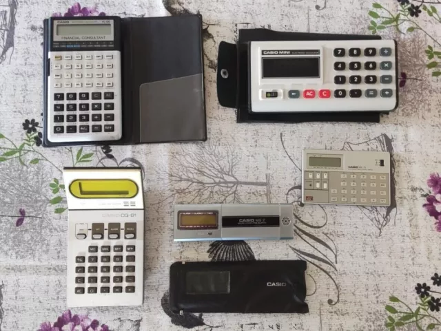 Lot Vintage Casio Calculators Calculator Scientific Melody Financial - WORKING