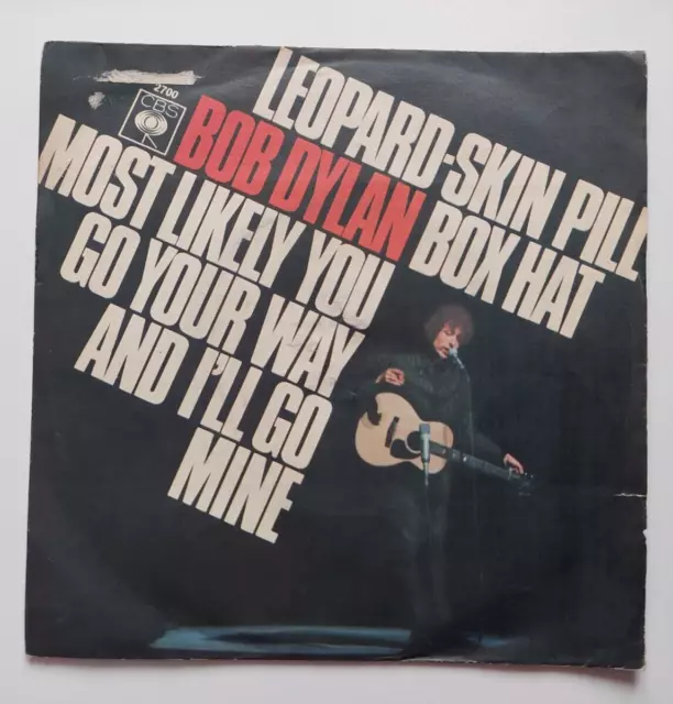 Vinile 7" 45 giri Bob Dylan Leopard-Skin Pill Box Hat 1967 Italia CBS 2700