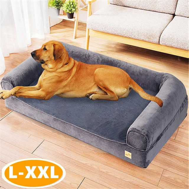 Cama ortopédica para perro BINGOPAW sofá para perro cojín para perro gris cama para mascotas XXL
