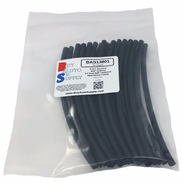 3:1 Heat Shrink Tubing Dual Wall Adhesive Lined 3/16" - 6" Sections -Black & Red 2