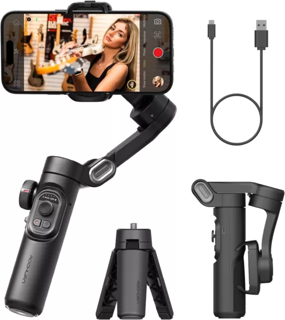 Telefon-Gimbal-Stabilisator 3-Achsen-Smartphone faltbarer Gimbal