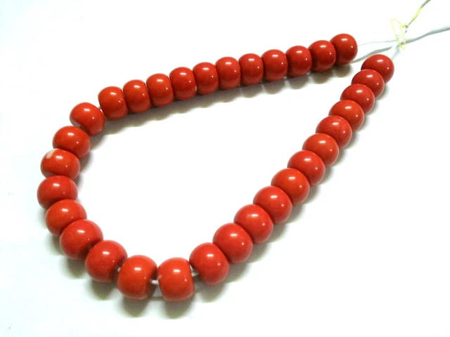 1 Strand Corail Rondelle Lisse 15-16mm Gemme Desseré Perles 10 " Pouce CR3