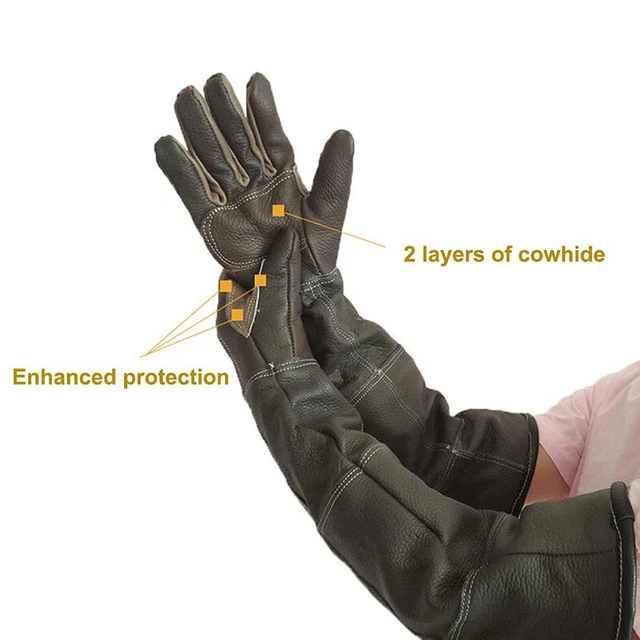 Guantes Anti-Mordeduras para Gatos y Perros Cuero Suave Grueso