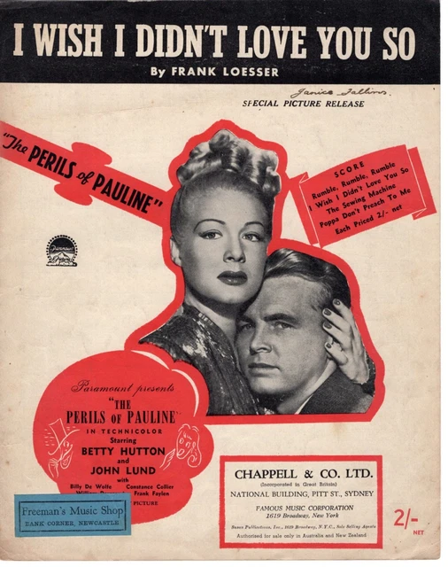sheet-music-i-wish-i-didn-t-love-you-so-eur-3-27-picclick-de