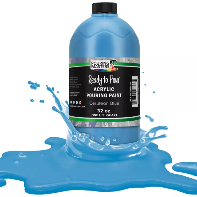 Pouring Masters Cerulean Blue 32-Ounce (Quart) Water-Based Acrylic Pouring Paint