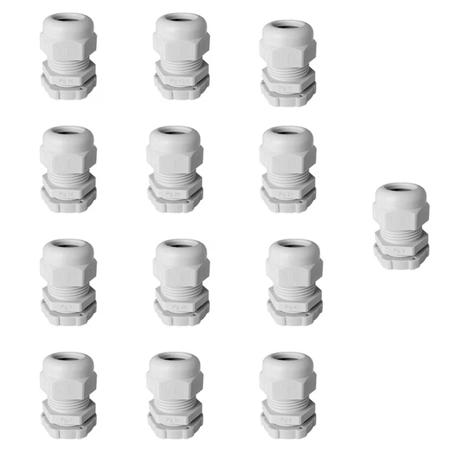 Easy to Install IP68 White Nylon Cable Gland Nut for Switchboards PG7 PG63