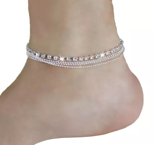 Ankle Bracelet Anklet Chain Silver Foot Sterling Women Beach Jewelry Fashion 925