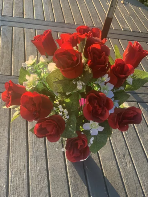 Red Rose Artificial Flower Bunch Beautiful, Romantic, Love.