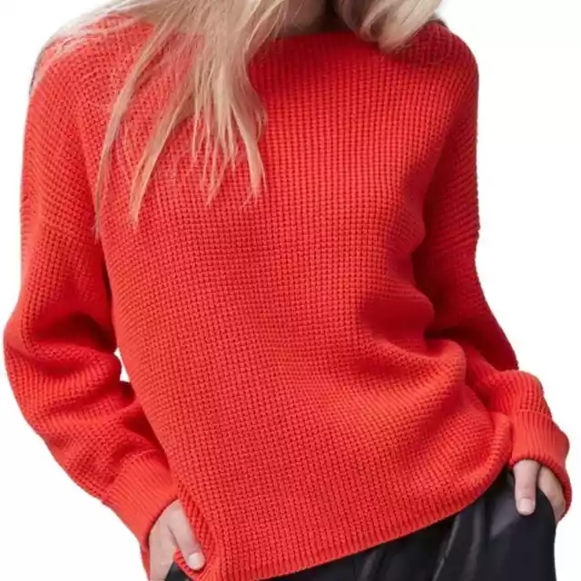 French Connection Millie Mozart Waffle Knit Sweater in Seville Sunset - Small