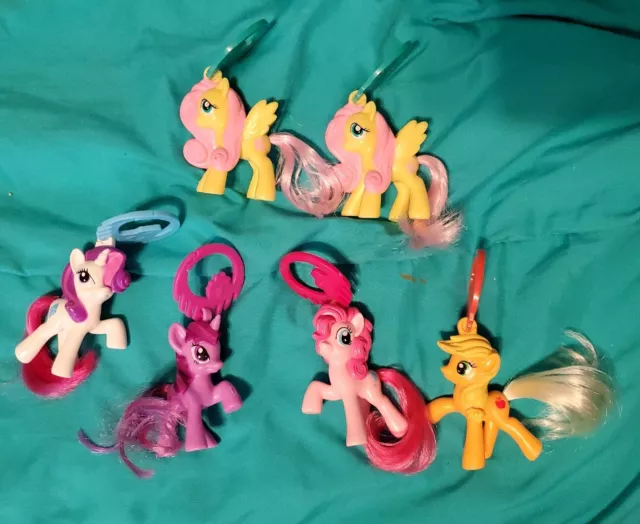 My Little Pony G4 2012 Happy Meal Lot Of  6 W/ Keychain Rings