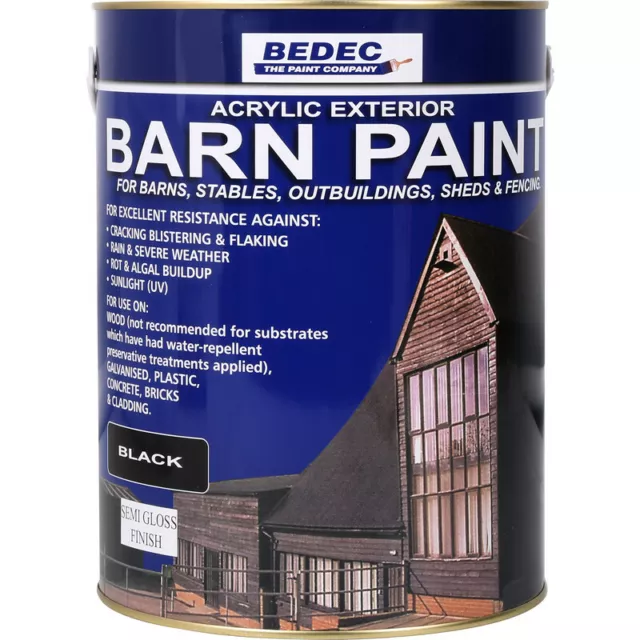 Bedec Barn Paint - Many Different Colours - Semi Gloss - 2.5lt / 5lt - 2021