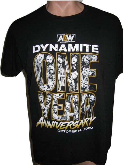 AEW ALL ELITE Wrestling Dynamite One Year Anniversary 2020 Black T 