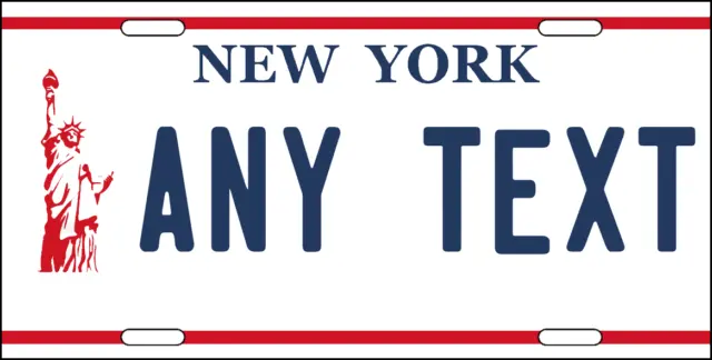 New York LIBERTY License Plate Personalized "Any Text" Customized Metal