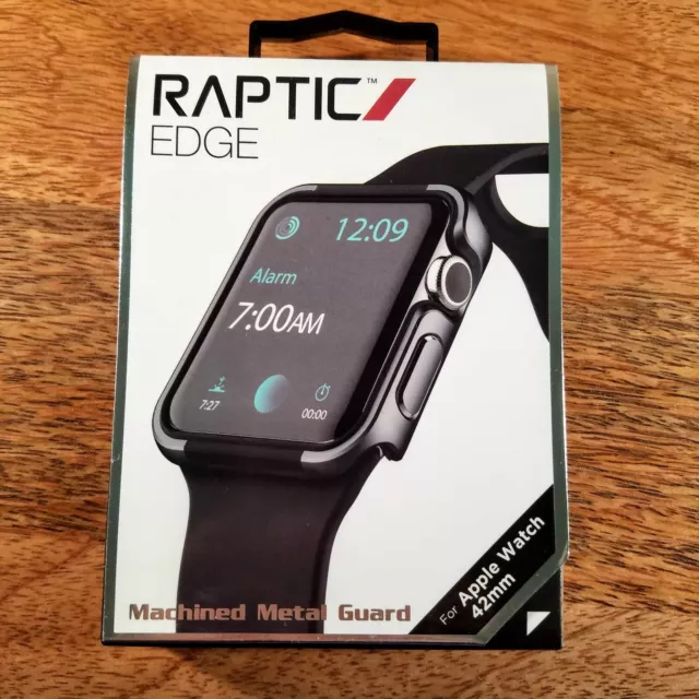 Raptic Edge 42mm Black Machined Aluminum Metal Guard for Apple Watch X-Doria NEW