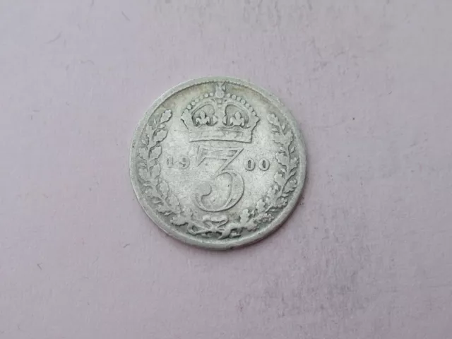 1900 QUEEN VICTORIA SILVER THREE PENCE 3d THREEPENCE