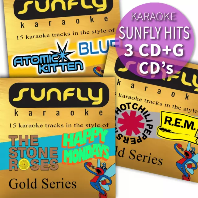 Sunfly Karaoke Gold Hits Triple CDG Set Vol 2 CD+G Discs 48 Chart Hit Tracks