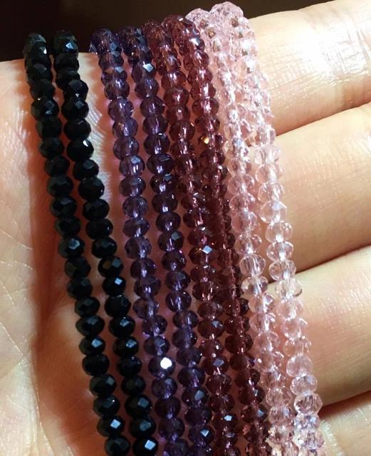2/4mm Lila Mix Glasperlen 400Stück Basteln Facettierte Kristall DIY Schmuck Set