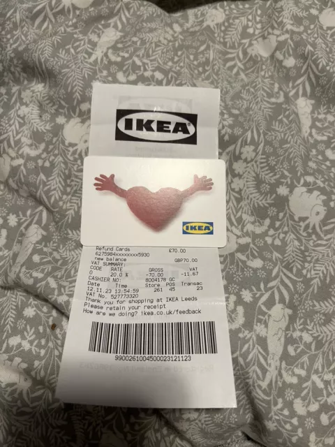 IKEA Gift Card/Refumd Card £70