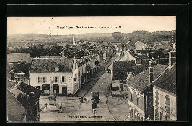 CPA Rantigny, vue générale, Grande Rue 1924