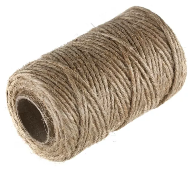 100% Natural Jute String Brown Shabby Rustic Twine Thick String Shank Craft 3PLY