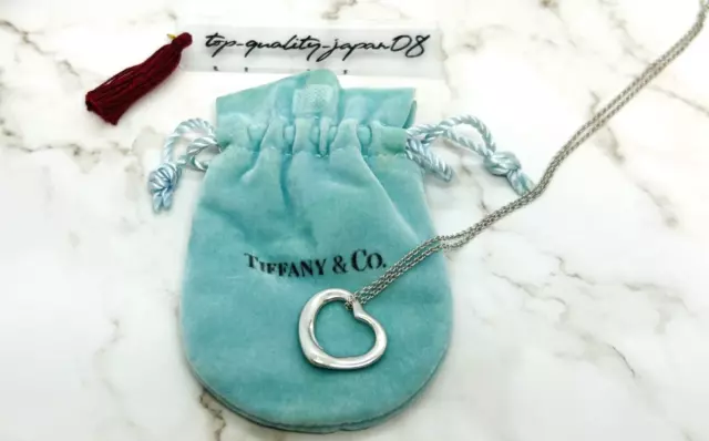 AUTHENTIC TIFFANY&CO. STERLING SILVER 925 OPEN HEART by ELSA PERETTI NECKLACE