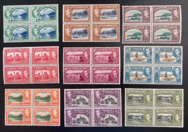 Trinidad and Tobago 1938 KGVI Landscapes and Buildings, Blocks - Mint Hinged