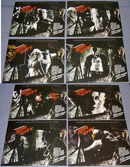 Sin City 11X14 Unused Original Lobby Card Set Of 8 2005 Bruce Willis