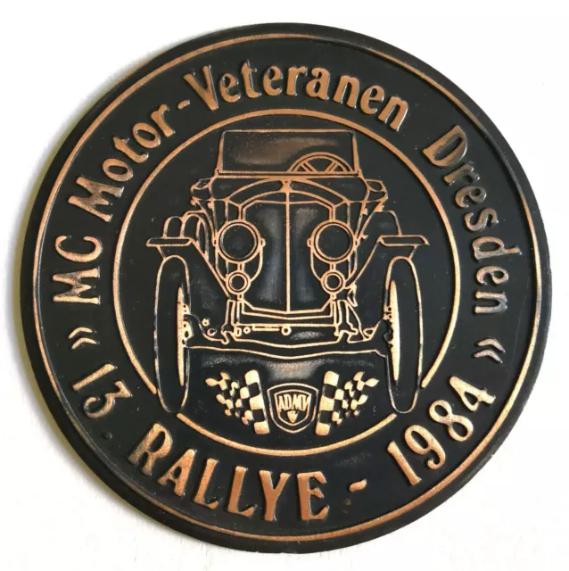 Plakette MC Motor Veteranen Dresden 13. Rallye 1984 ADMV Andenken DDR Sammler