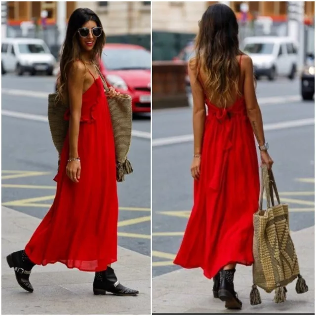 Vestito rosso lungo zara hotsell