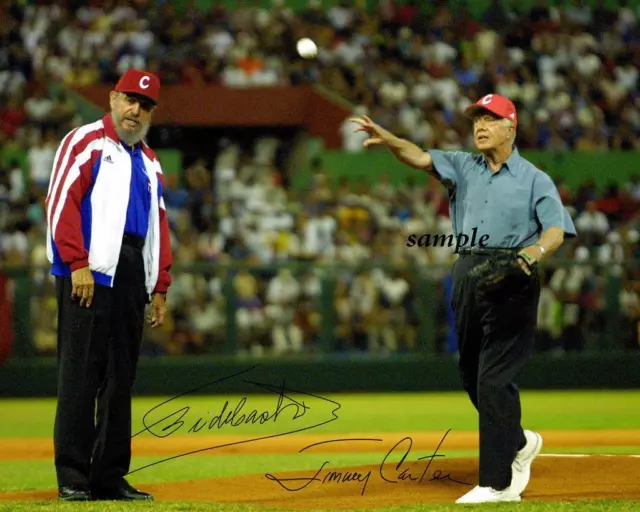 Fidel Castro Jimmy Carter Reprint 8X10 Photo Signed Autographed Cuba President