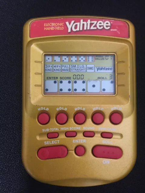 Milton Bradley Hasbro Yahtzee Electronic Hand-Held Gold Edition 2002