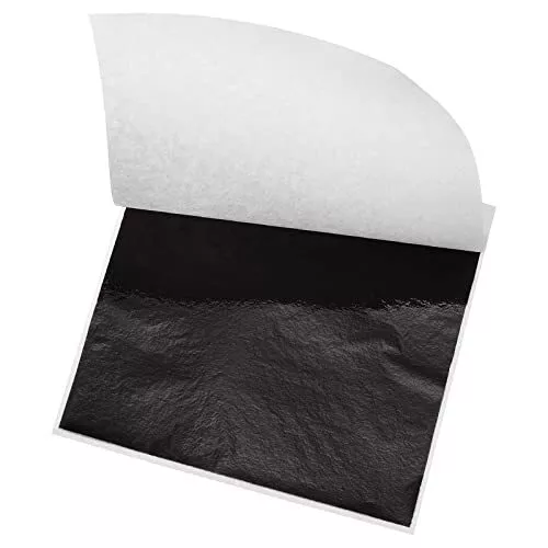 Hoja de papel de aluminio de hoja dorada MECCANIXITY papeles de hoja negra 3,3 x 3,1 pulgadas para Art Deco...