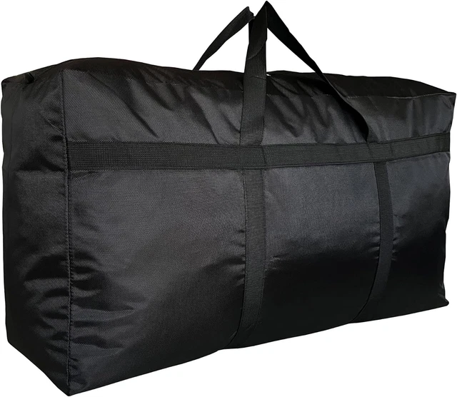 Doyike Extra Large Storage Duffle Bag with Zippers and Handles, Black Big