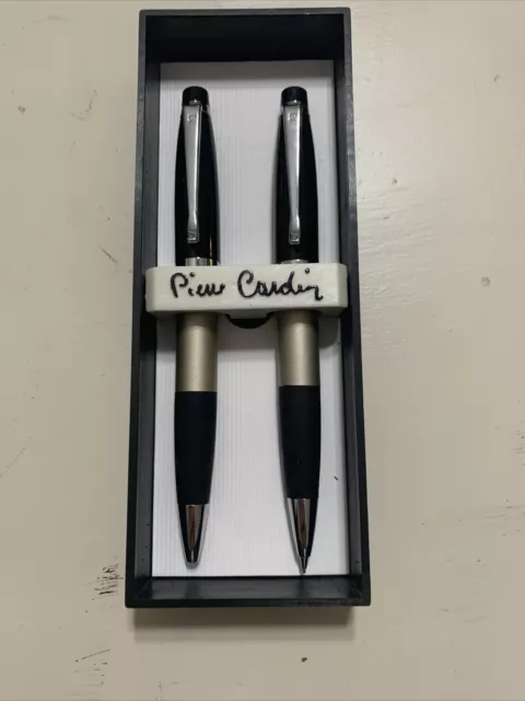 Pierre Cardin Black And Silver Pen and Pencil Gift Set In Box