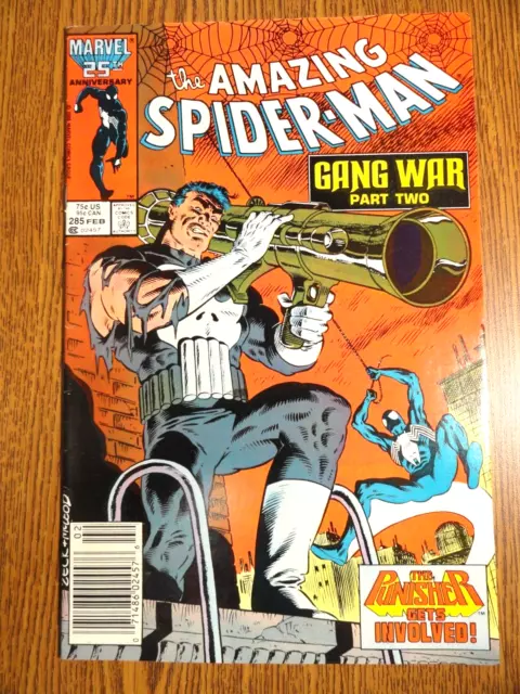 Wundervoll Spider-Man #285 Zeitungskiosk Gang War Teil 2 Key Punisher 1st Druck