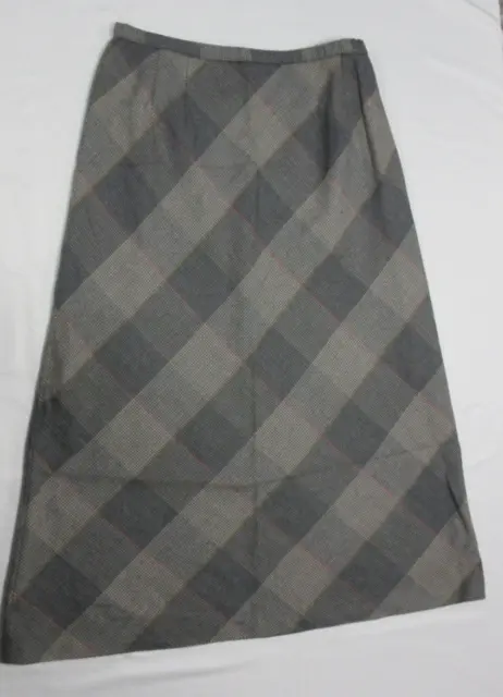 Women's Pendleton Checkered Plaid Skirt (Black/Gray) Size: 14