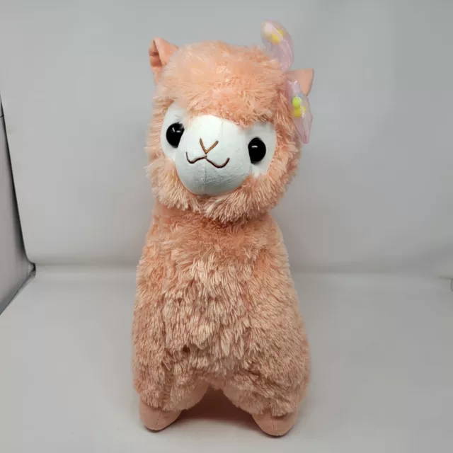 Alpacasso Pink Llama Plush LARGE 17" inches Bow Popping Ribbon Amuse Japan 2