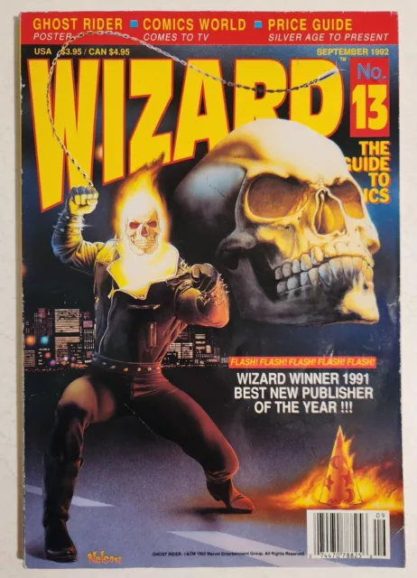 Wizard Magazine #13 (Sept 1992) FN Ghost Rider Cover & Poster