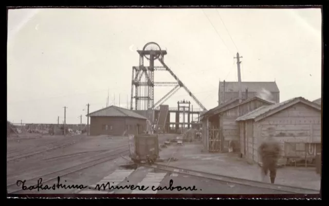 fotografia originale-old photo* JAPAN TAKASHIMA coal mine-miniere di carbone