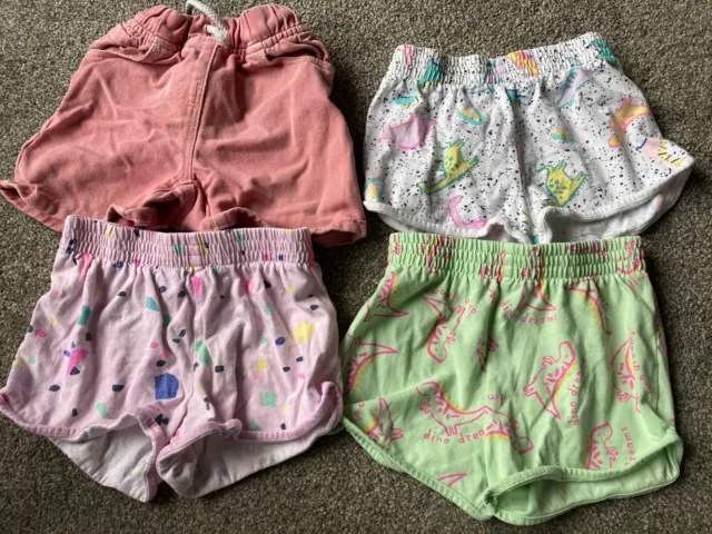 Four Pairs Of Girls Shorts By Next For Ages 2-3 Years In Pink & Multi Colours