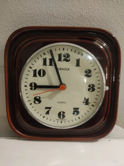 OROLOGIO DA PARETE anni 70 Kienzle in ceramica Funzionante Vintage