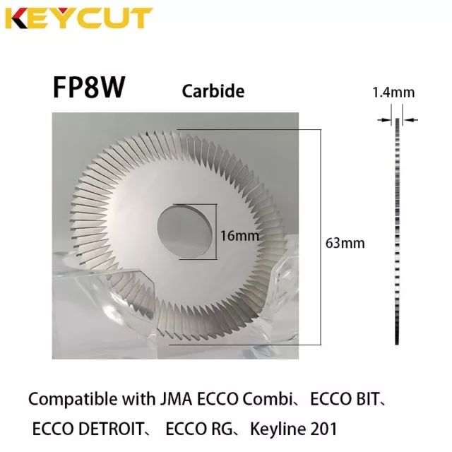 JMA ECCO Key Cutter  FP8W 63x1.4x16 in Carbide Replacement Locksmith Tools