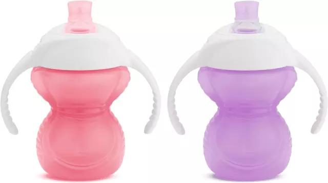 ® Click Lock™ Bite Proof Trainer Cup, 7 Ounce, 2 Pack, Pink/Purple