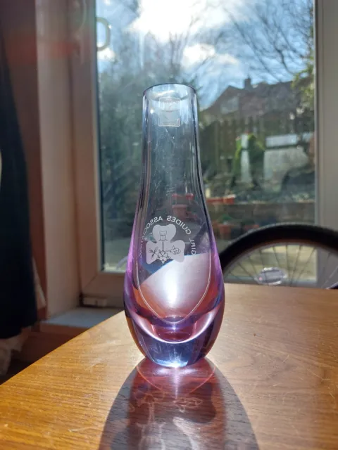 vintage Amethyst Coloured caithness glass vase