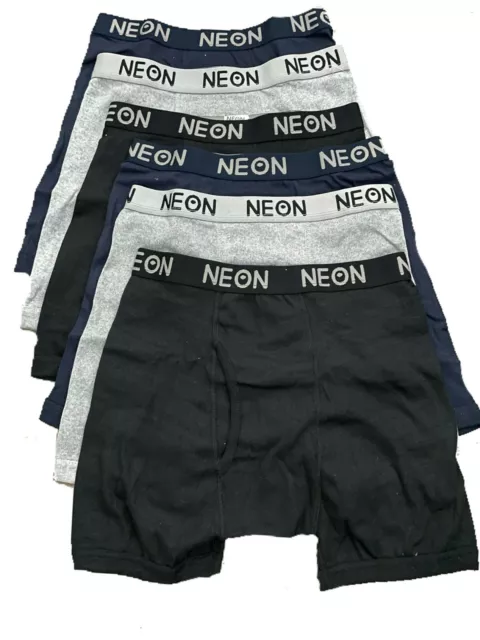 3 or 6 Pack Men's Cotton Underwear Neon® Boxer Briefs Comfort Flex Waistband 2